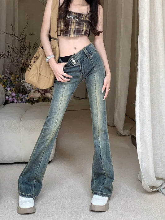 FLARED MID-RISE VINTAGE JEANS